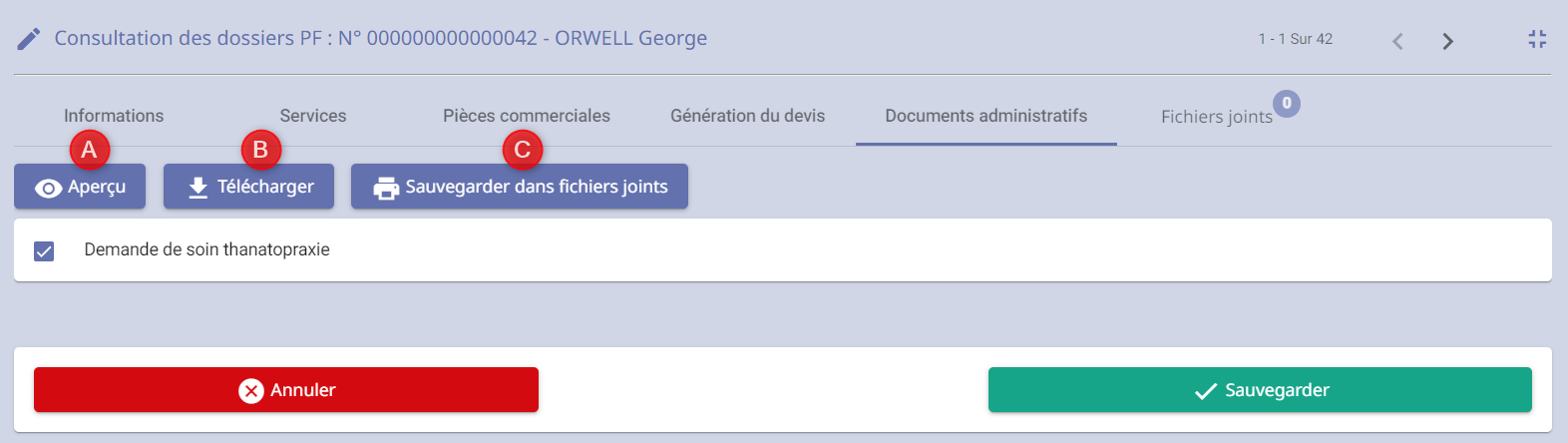 légende doc admin